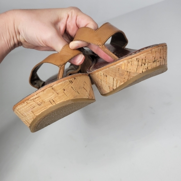 Sam Edelman Tan Thong Cork Wedge Sandals Women's Size 10.5 - Picture 9 of 10